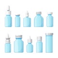 Set of vector medical bottles in flat style