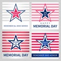 Set of the vector Memorial Day card