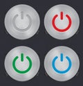 Set of Vector Metal Power Button Royalty Free Stock Photo