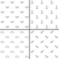 Simple minimalist seamless patterns set