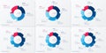 Set of vector modern circle chart infographic templates. 4-9 options Royalty Free Stock Photo