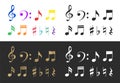 Set of vector modern flat design musical notes Royalty Free Stock Photo