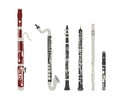 Set of vector modern flat design woodwind musical instruments Royalty Free Stock Photo