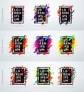 Set vector modern framework for text for hipsters. Royalty Free Stock Photo