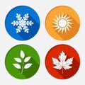 Set of vector modern season colored icons