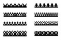 Set of vector monochrome pattern brushes