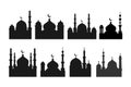 Set of vector Mosque silhouette element on white background