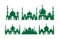 Set of vector Mosque silhouette element on white background