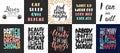 Set of vector motivational and inspirational lettering posters