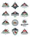 Vector mountain recreation and cabin rentals logo