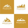 Set of vector mountain and outdoor adventures logo Royalty Free Stock Photo