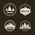 Set of vector mountain and outdoor adventures logo. Tourism, hiking and camping labels.