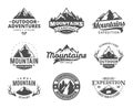 Set of vector mountain and outdoor adventures logo Royalty Free Stock Photo