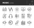 Set of vector music icons Royalty Free Stock Photo