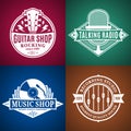 Set of Vector Music Logo, Icons and Design Elements Royalty Free Stock Photo