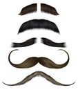 Set vector mustache different colors.