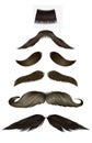 Set vector mustache different colors.