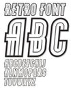 Set of vector narrow retro old upper case alphabet English alphabet letters Royalty Free Stock Photo
