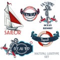 Set of vector nautical logotypes for design