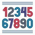 Set of vector numbers made with white lines, can be used for logo creation in public relations business Royalty Free Stock Photo