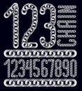 Set of vector numerals from 0 to 9. Elegant numbers for use as poster design elements.