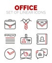 Set of vector office or business icons Royalty Free Stock Photo