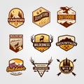 Set of vector outdoor adventure vintage logo emblem illustration designs