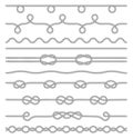 Set of Vector outline ropes patterns for use as brush.