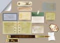 Set of vector paper objects for scrapbooking