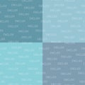 Vector set of seamless pattern with the word English