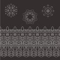 Set of vector patterned filigree hands and stylized flowers Royalty Free Stock Photo
