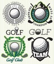 Set vector patterns badges with attributes for golf