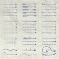 Set of Vector Pen Drawing Arrow Shaped Elements Royalty Free Stock Photo