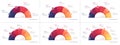 Set of vector pie chart infographic templates in the form of semicircle Royalty Free Stock Photo