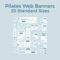 Set of vector pilates web bannes