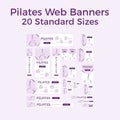 Set of vector pilates web bannes