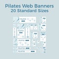 Set of vector pilates web bannes