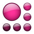 Set of vector pink glass buttons Royalty Free Stock Photo