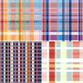 Set of vector plaid patterns for fabric design