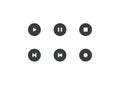 Set of vector player button. Element for design mobile app, website or music player. Simple interface button play, pause, stop Royalty Free Stock Photo