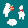 Set of vector polar bears for your design