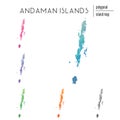 Set of vector polygonal Andaman Islands maps.