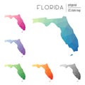 Set of vector polygonal Florida maps. Royalty Free Stock Photo
