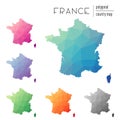 Set of vector polygonal France maps.