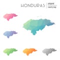 Set of vector polygonal Honduras maps.