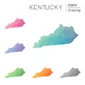 Set of vector polygonal Kentucky maps. Royalty Free Stock Photo
