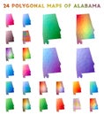 Set of vector polygonal maps of Alabama.