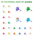 Set of vector polygonal maps of Alaska.