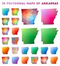 Set of vector polygonal maps of Arkansas.