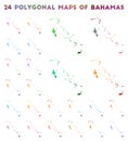 Set of vector polygonal maps of Bahamas.